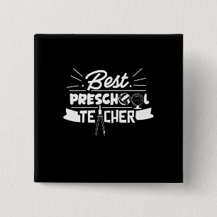 Gifts Teacher Best Preschool Teacher 15 Cm Square Badge