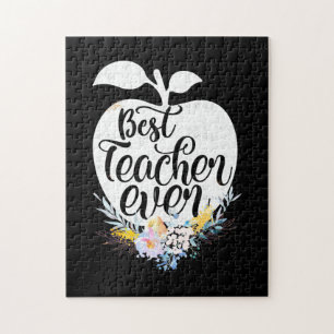 Gifts Teacher Best Teacher Flower Ever Jigsaw Puzzle