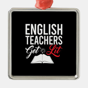 Gifts Teacher English Teachers Get Lit Metal Tree Decoration
