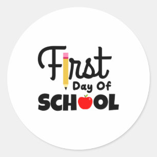 Gifts Teacher First Day Of School Classic Round Sticker
