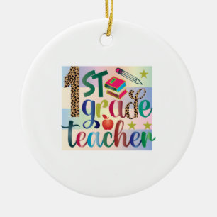 Gifts Teacher   First Grade Teacher Ceramic Tree Decoration