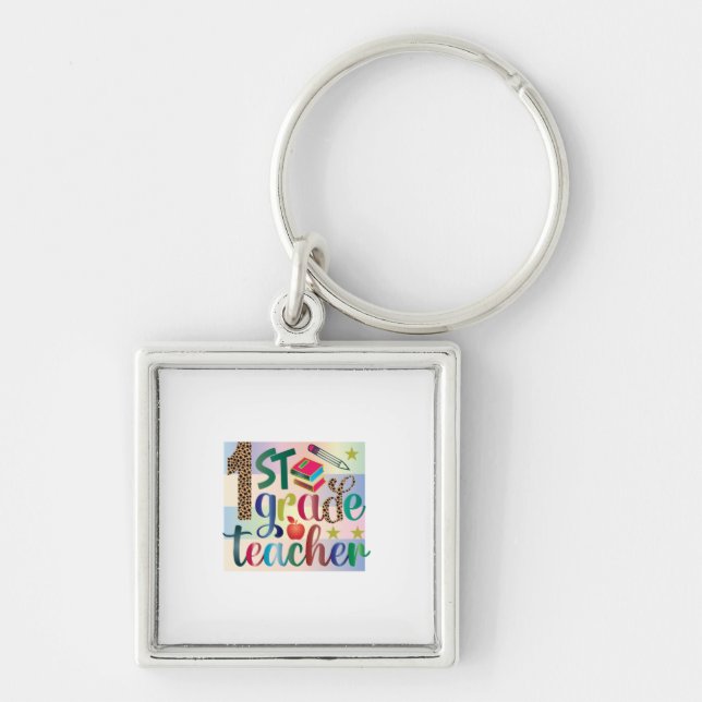 Gifts Teacher | First Grade Teacher Key Ring (Front)