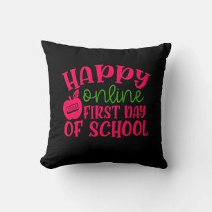 Gifts Teacher Happy Online First Day Of School Cushion