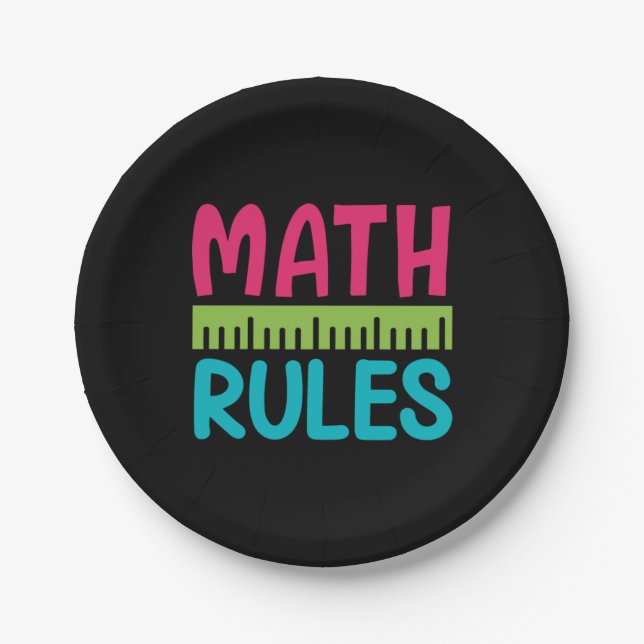 Gifts Teacher | Math Rules Paper Plate (Front)