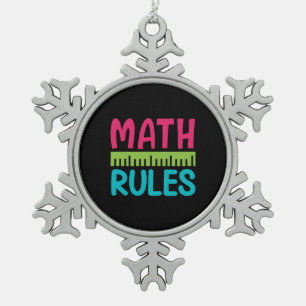 Gifts Teacher Math Rules Snowflake Pewter Christmas Ornament