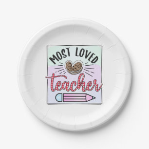 Gifts Teacher   Most Loved Teachers Paper Plate