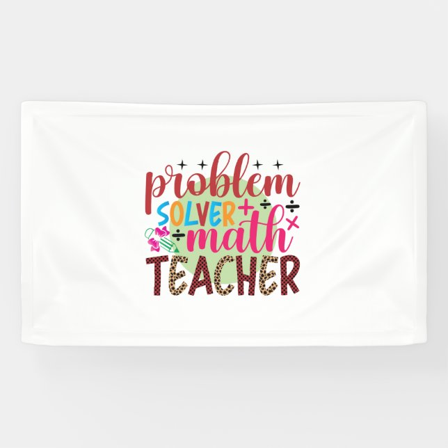 Gifts Teacher | Problem Solver Math Teacher Banner (Horizontal)