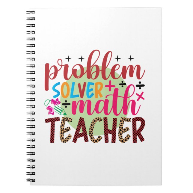 Gifts Teacher | Problem Solver Math Teacher Notebook (Front)