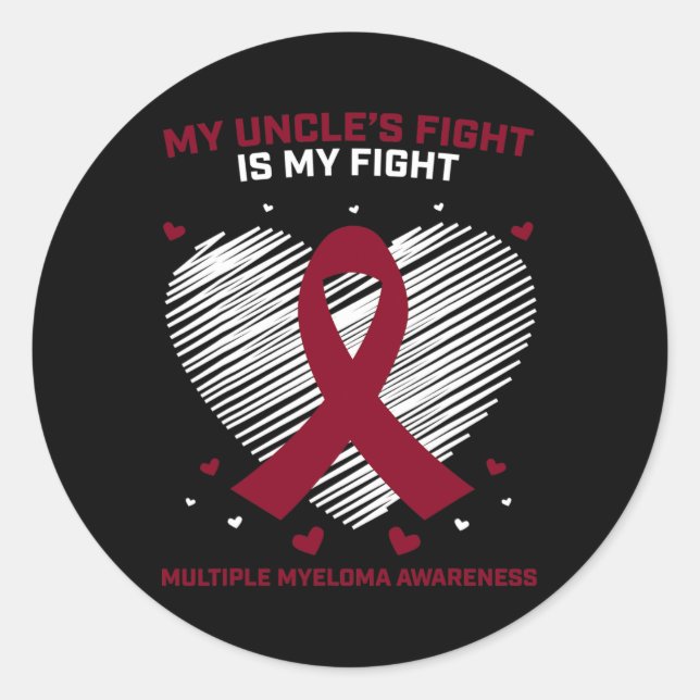 Gifts Uncle Multiple Myeloma Awareness Products Bl Classic Round Sticker (Front)