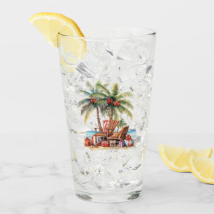 Gifts under the palm tree  glass