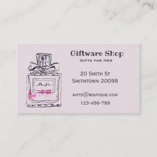 Giftware or online gift shop perfume bottle business card