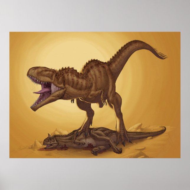 Giganotosaurus carolinii and Carnotaurus Poster (Front)