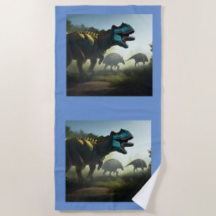Giganotosaurus Dinosaurs Prowling, Beach Towel