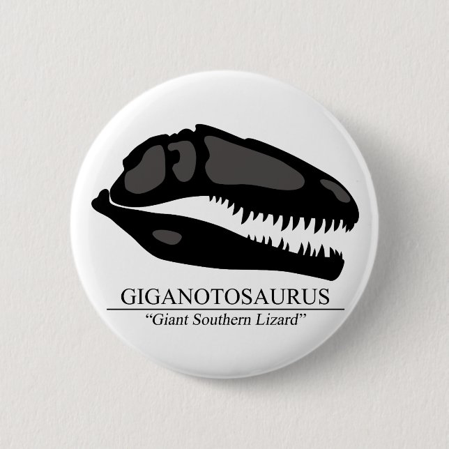 Giganotosaurus Skull 6 Cm Round Badge (Front)