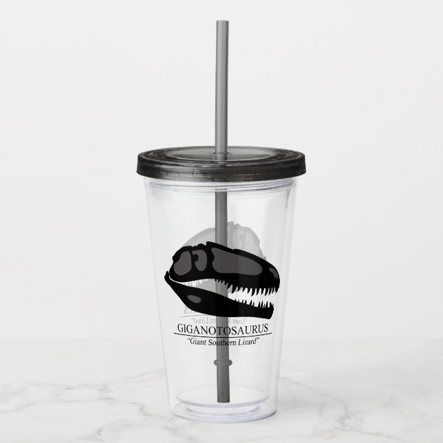 Giganotosaurus Skull Acrylic Tumbler (Front)