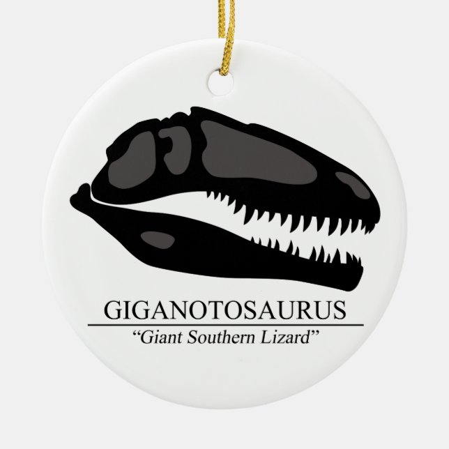 Giganotosaurus Skull Ceramic Tree Decoration (Front)