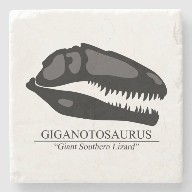 Giganotosaurus Skull Stone Coaster (Front)