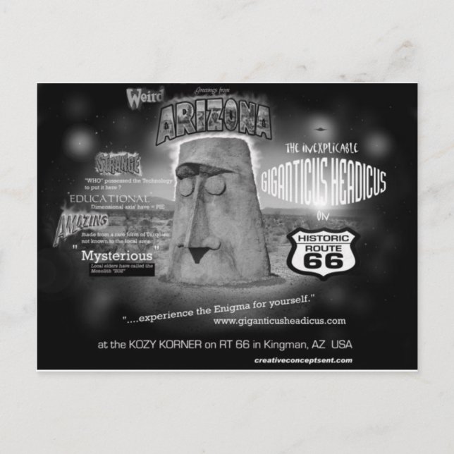 giganticus headicus Greetings From AZ Route 66 Postcard (Front)