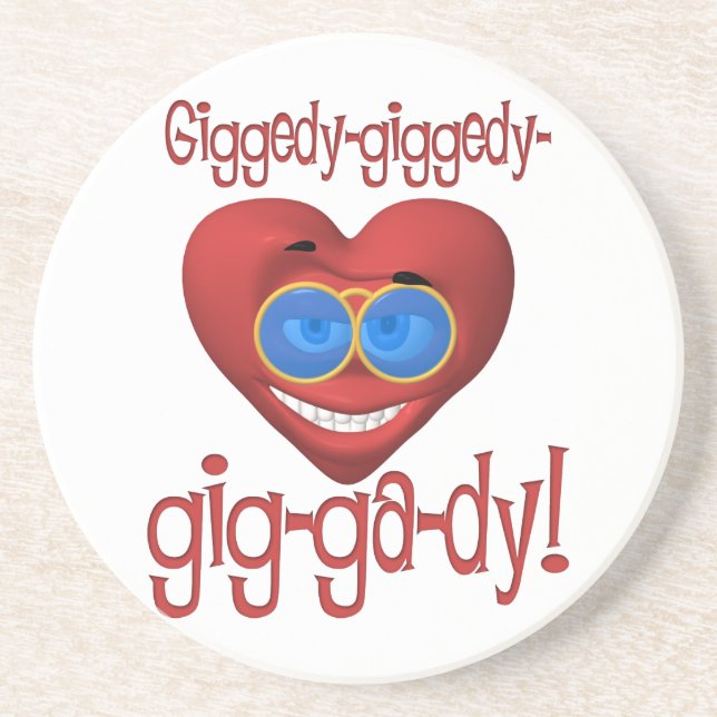 Giggedy Funny Valentine Coaster (Front)