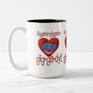 Giggedy Funny Valentine Two-Tone Coffee Mug