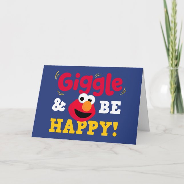 Giggle and Be Happy Elmo Birthday Card (Front)