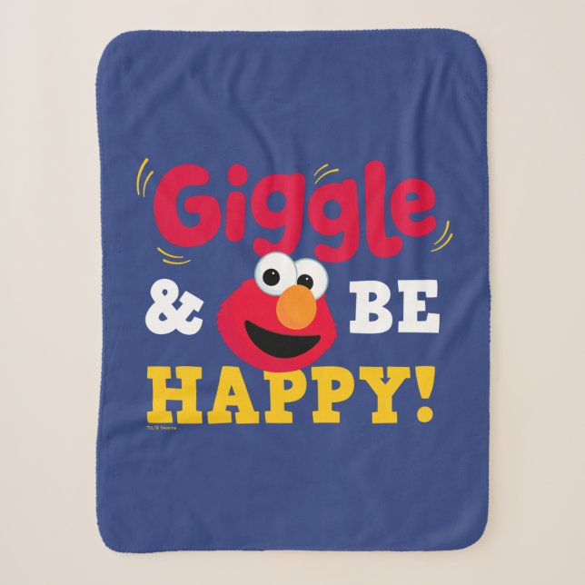 Giggle and Be Happy Elmo Sherpa Blanket (Front)