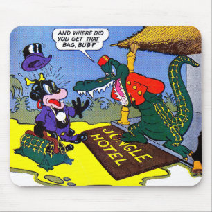  Giggle Crocodile Alligator Animal Vintage Comics Mouse Mat