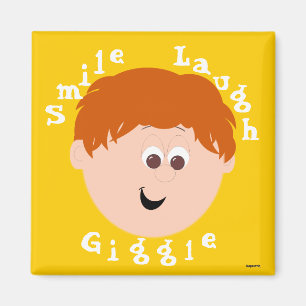 Giggle Faces Boy Redhead Magnet