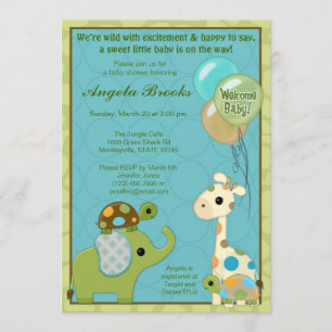 Giggle Gang Baby Shower Invitations Animals