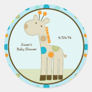 Giggle Gang Giraffe/Stickers/Cupcake Toppers Classic Round Sticker