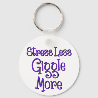 GIGGLE MORE, purple ink Key Ring