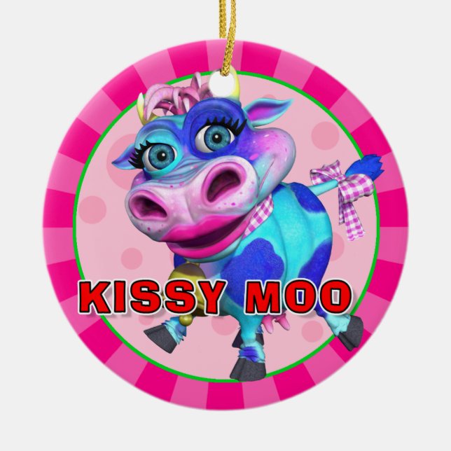 "GiggleBellies" Kissy Moo the Cow Ornament (Front)