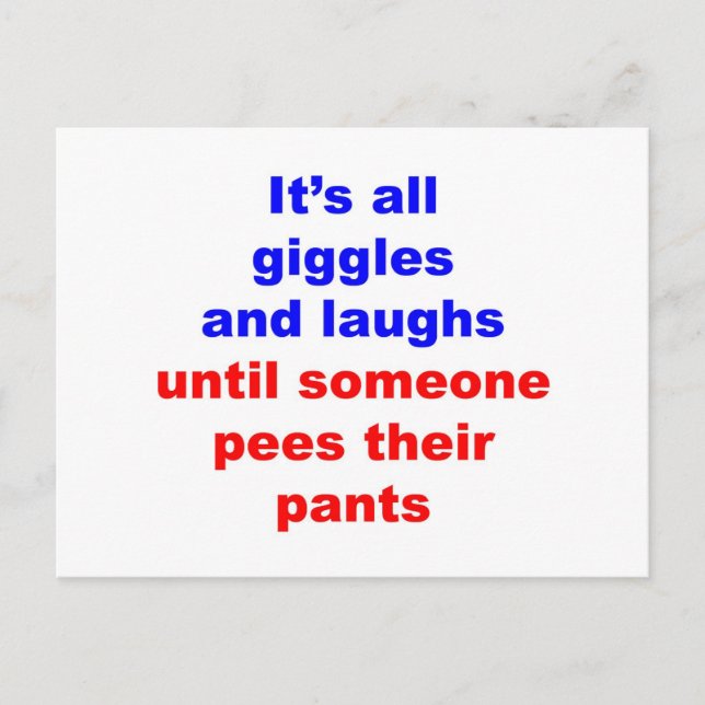 Giggles & Laughs Pees Pants Postcard (Front)