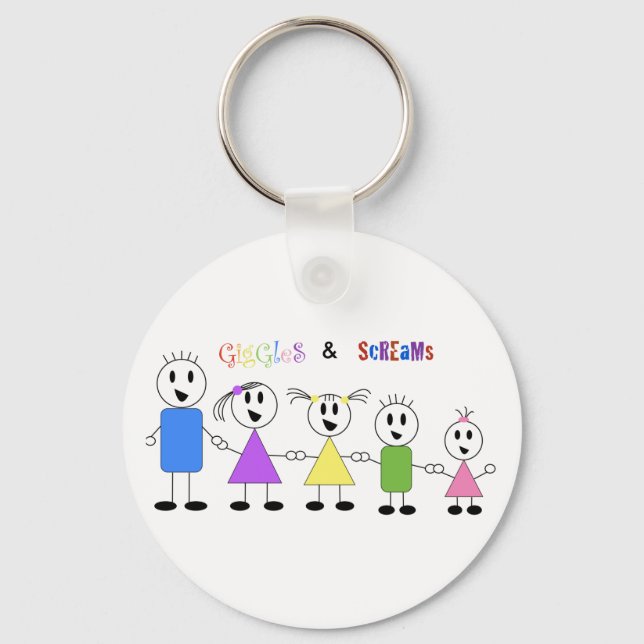 Giggles & Screams Button Keychain (Front)