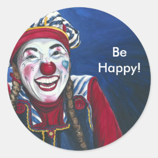 Giggles the Clown Painting Classic Round Sticker