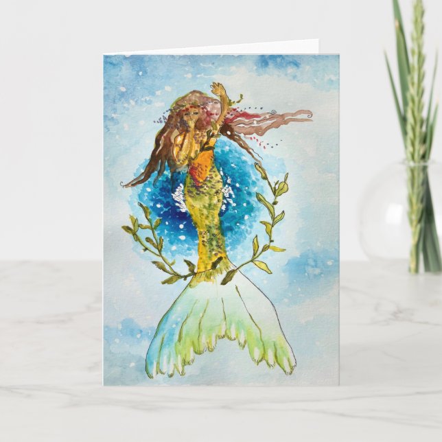 Giggling Mermaid Card (Front)