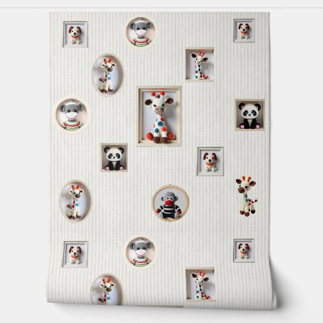 Giggly Giraffe Garden Wallpaper (Unrolling)