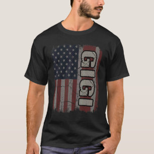 Gigi American Flag Vintage Mother's Day 4th of Jul T-Shirt