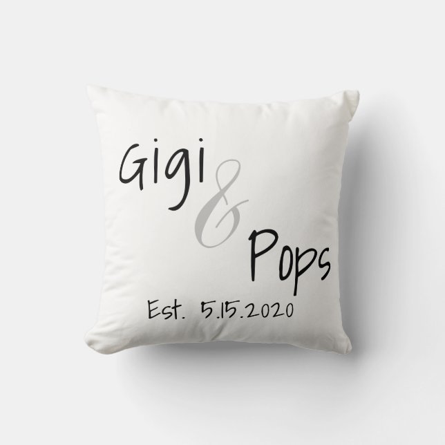 Gigi and Pops Established Date Cushion (Front)