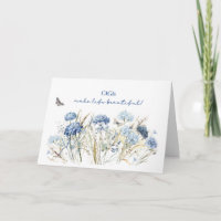 Gigi Birthday Dusty Blue Wildflowers