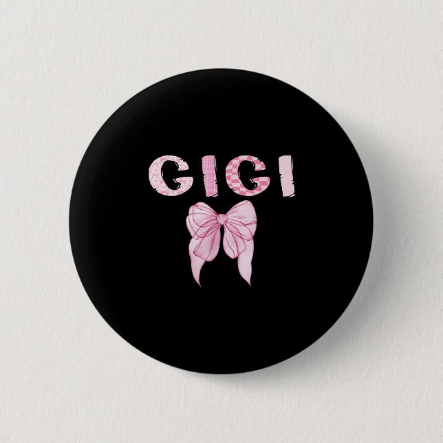 Gigi Birthday Girl Matching Coquette Nk Bow  6 Cm Round Badge (Front)