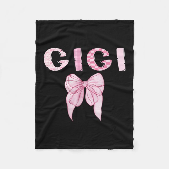 Gigi Birthday Girl Matching Coquette Nk Bow  Fleece Blanket (Front)