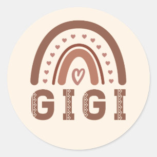 Gigi Boho Rainbow Cute Grandma Gifts Classic Round Sticker