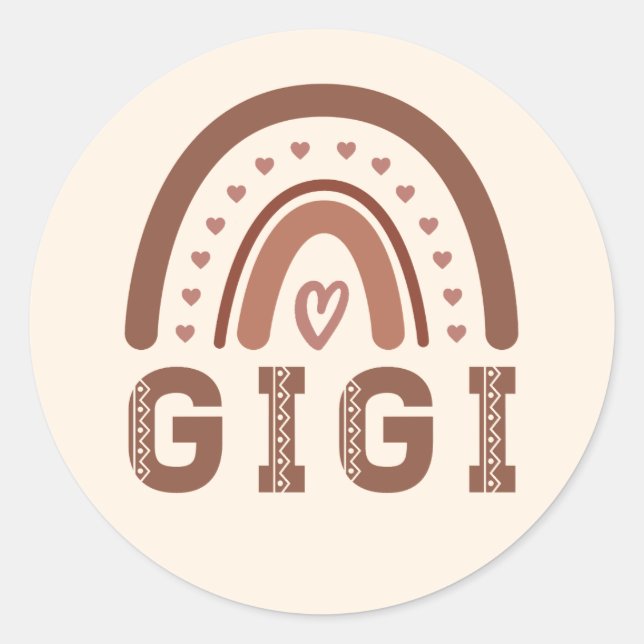 Gigi Boho Rainbow Cute Grandma Gifts Classic Round Sticker (Front)