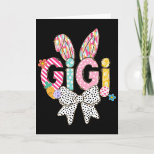 Gigi Bunny Ears Colourful Easter Floral Theme Card