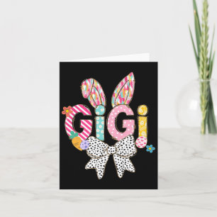 Gigi Bunny Ears Colourful Easter Floral Theme  Card