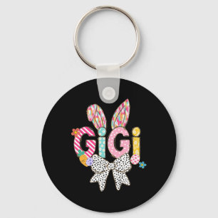 Gigi Bunny Ears Colourful Easter Floral Theme Key Ring