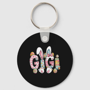 Gigi Bunny Ears Coquette Bow Floral Mum Mother's D Key Ring