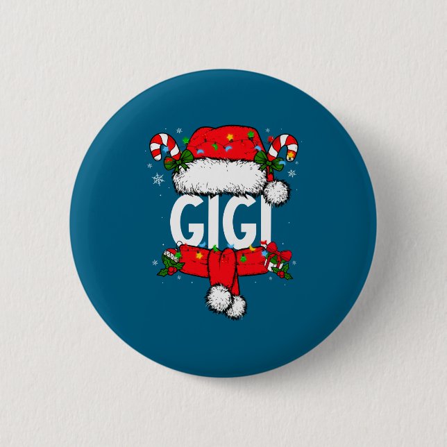 Gigi Christmas Pajama Santa Claus Family Matching  6 Cm Round Badge (Front)