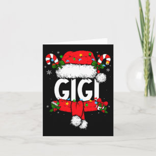 Gigi Christmas Pajama Santa Claus Family Matching  Card